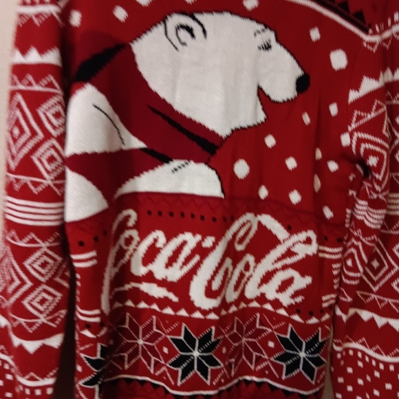 Coca-Cola Bear Ugly Christmas Sweater Excellent+ Sz M Semi New - Picture 2 of 4